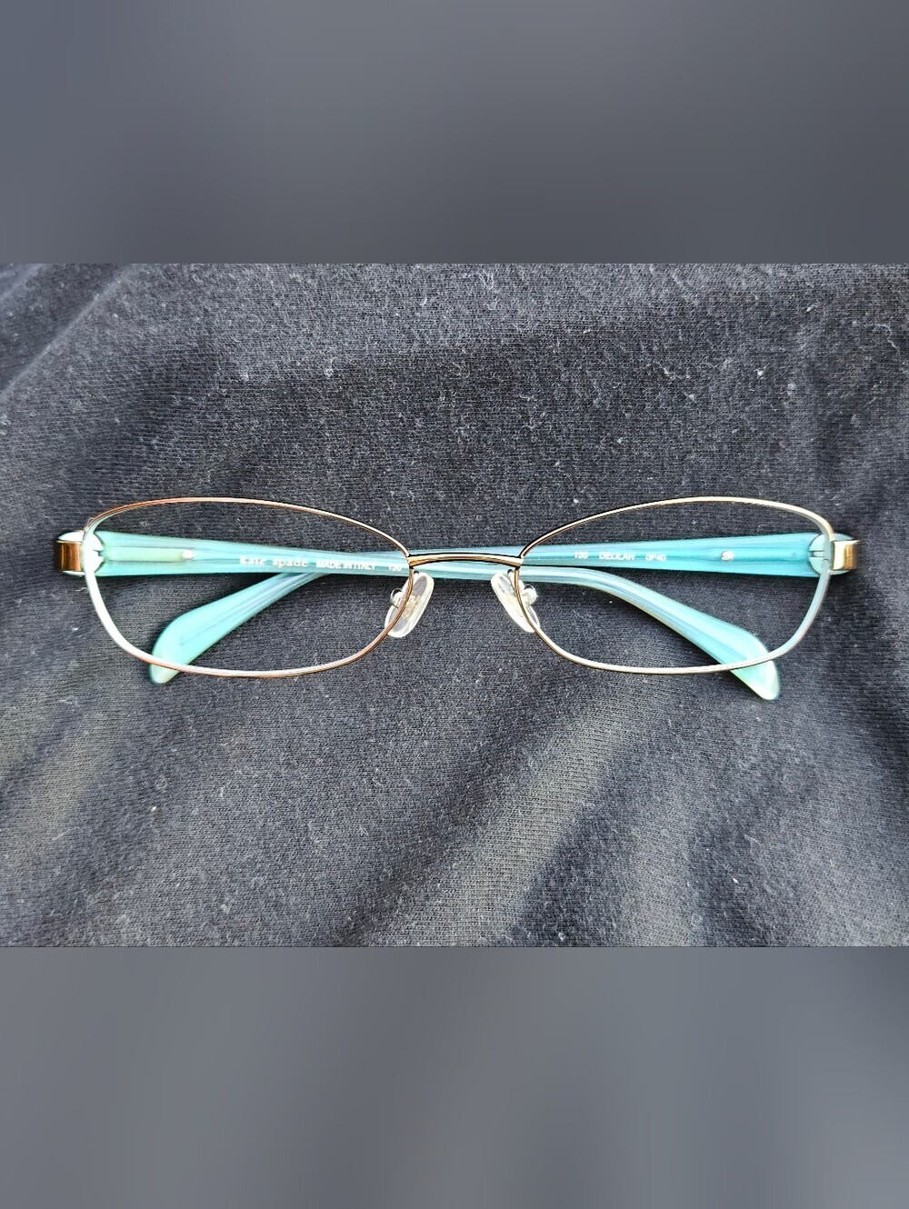 ​Kate Spade Delilah Eyeglass Frames - Gold/Brown/Aqua] (52-17-13)
